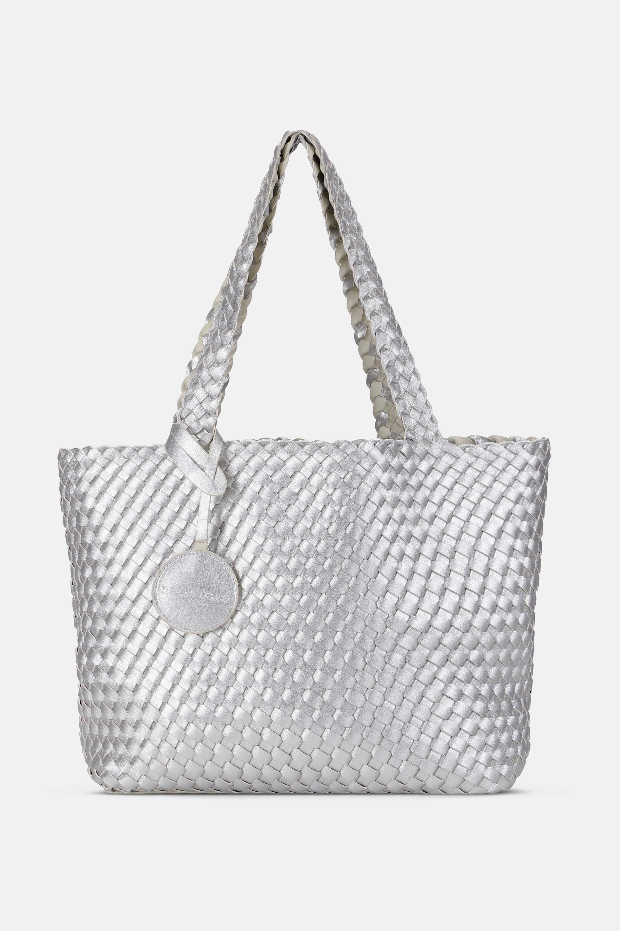 Tote Bag Flettet - Milk Creme Silver